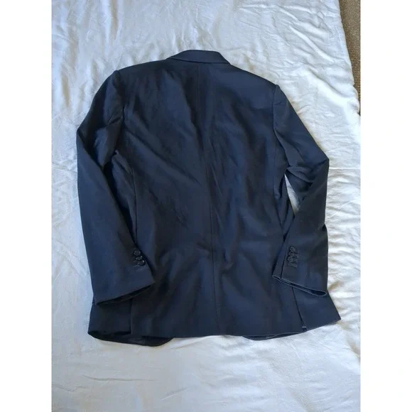 Boggi Milano B Jersey Unstructured Blazer Sz 48 Navy Blue Cashmere Lyocell Cot